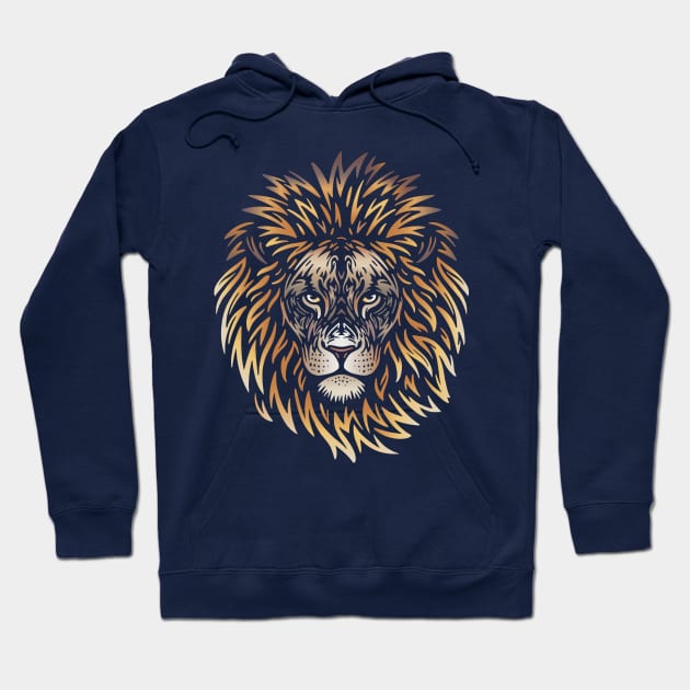 African Lion Face Hoodie by JunkyDotCom